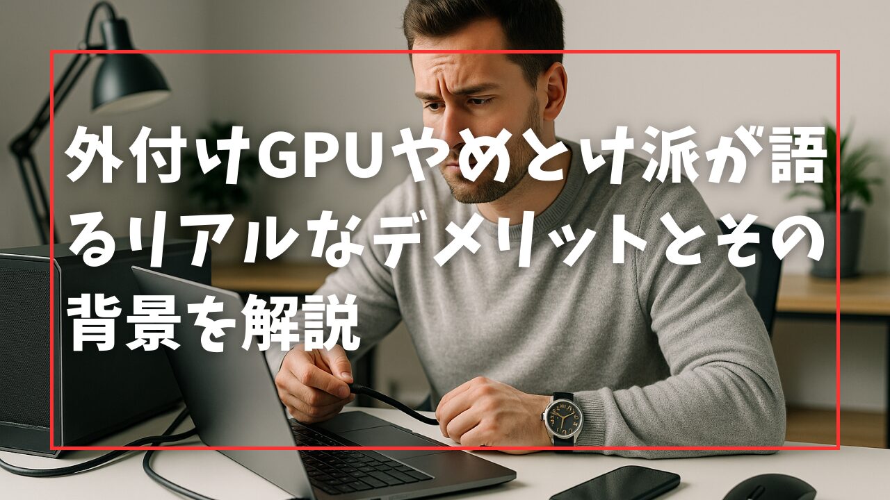 外付けGPUやめとけ派が語るリアルなデメリットとその背景を解説